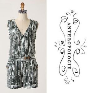 Anthro Ett Twa striped print romper